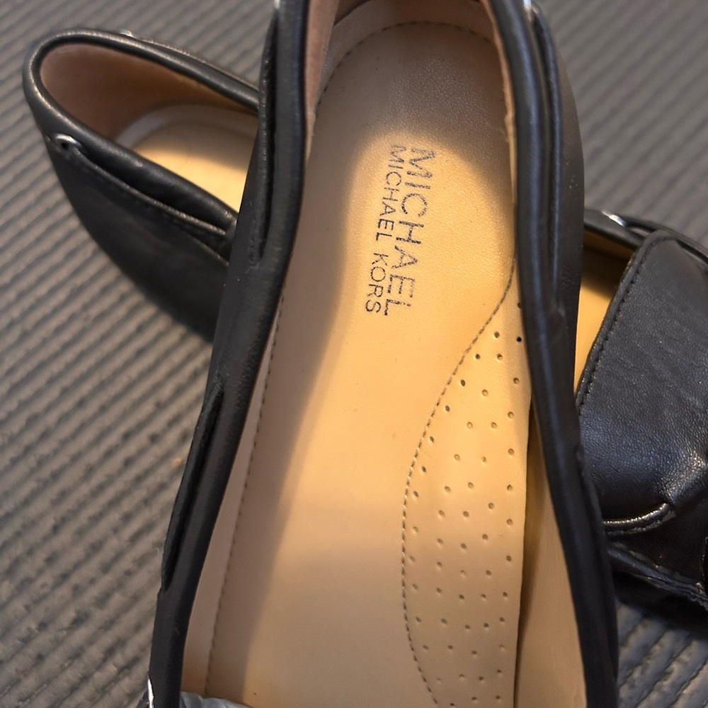 Michael Kors Black Leather Moccasins